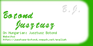 botond jusztusz business card